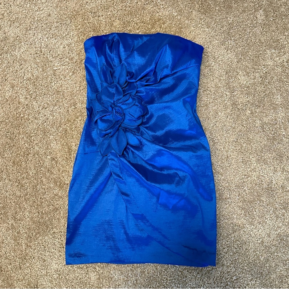 Jessica McClintock NWT Mini Royal Blue Metallic Dress